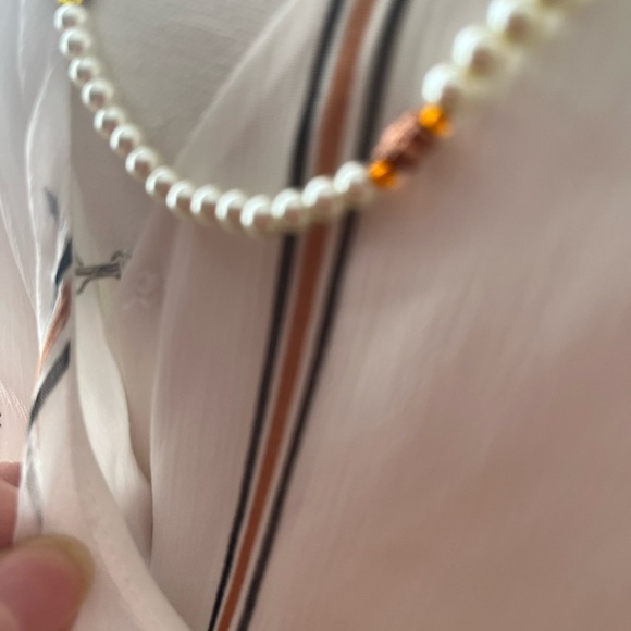 H&M Pleated White and Brown Maxi Sundress - Picture 6 of 13